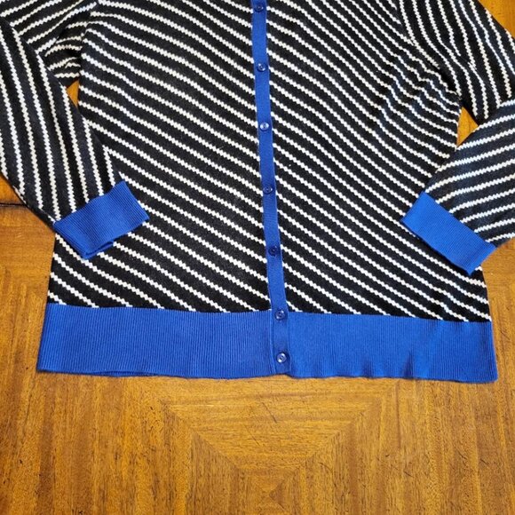 Halogen Black and Blue Striped Cardigan - Picture 4 of 9